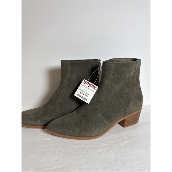 Dolce Vita Gray Suede Ankle Boot Size 8 Zipper Back - Picture 1 of 6